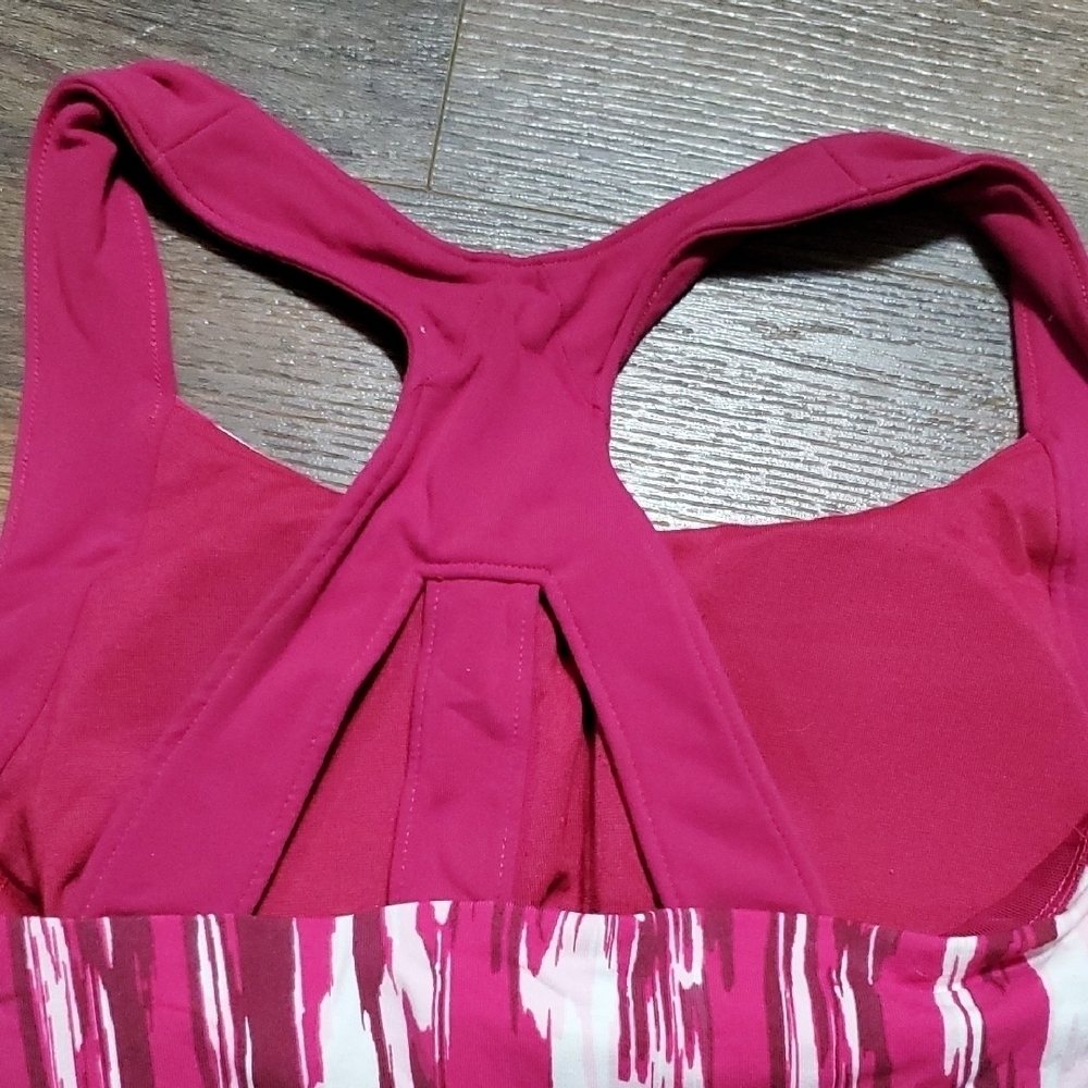 Lucy White and Pink Graphic Racerback Tank Top - Picture 9 of 9